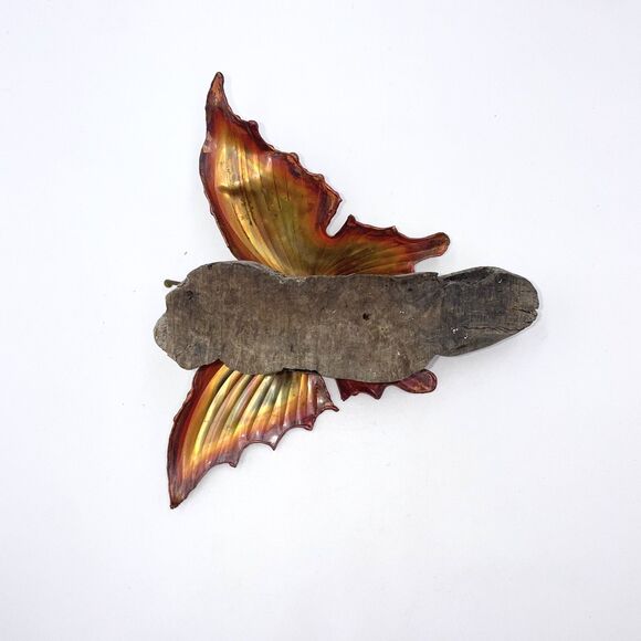 Vintage Metal Butterfly & Bug Sculptures Mid Century Brutalist Style Decor Brass - Picture 3 of 9